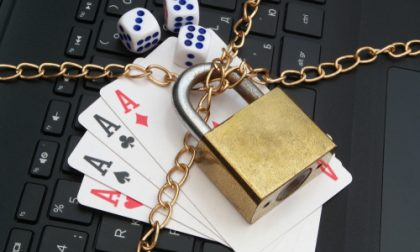 Stop online gambling concept with padlock